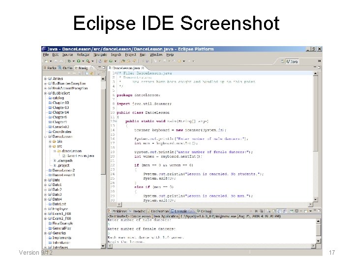 Eclipse IDE Screenshot Version 9/12 17 