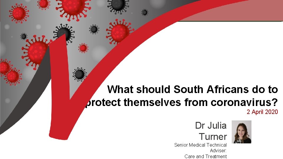 What should South Africans do to protect themselves from coronavirus? 2 April 2020 Dr