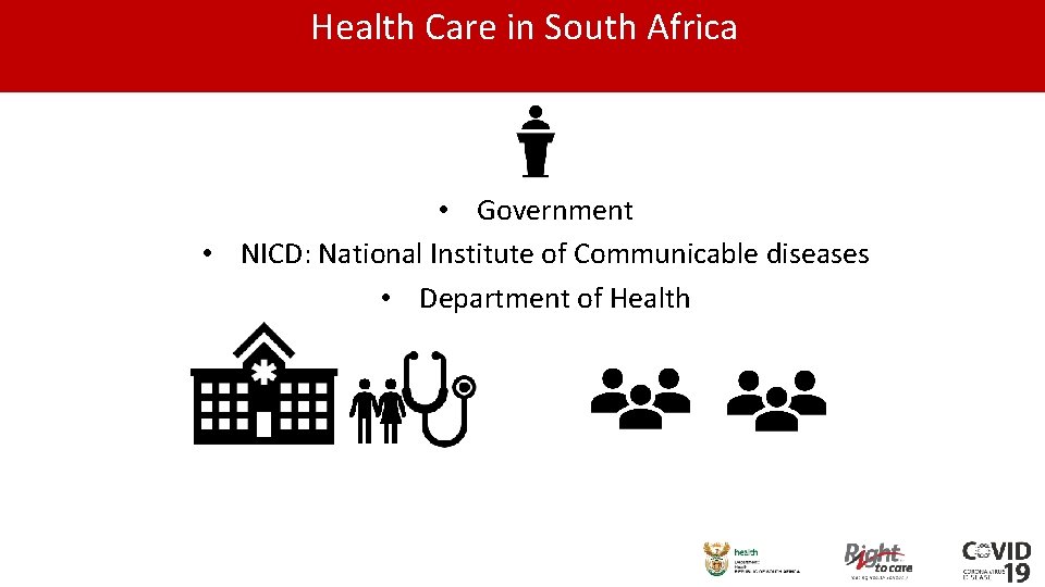 Health Care in South Africa • Government • NICD: National Institute of Communicable diseases