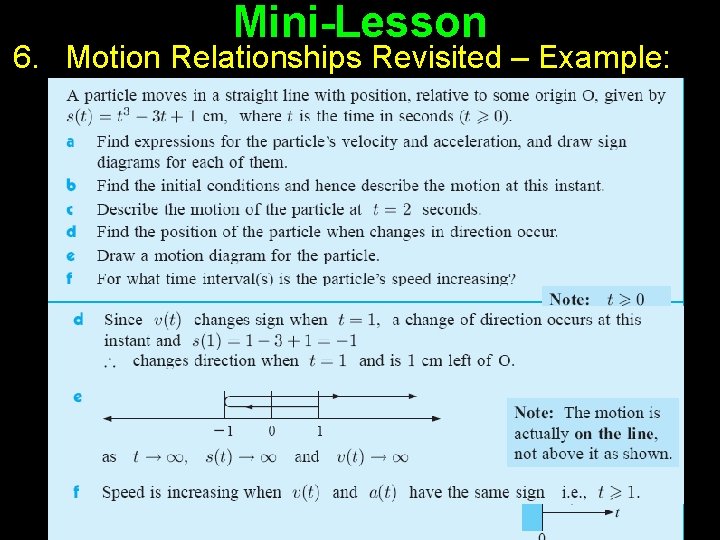 Mini-Lesson 6. Motion Relationships Revisited – Example: Jim Napolitano: BSGE HS DP Math 