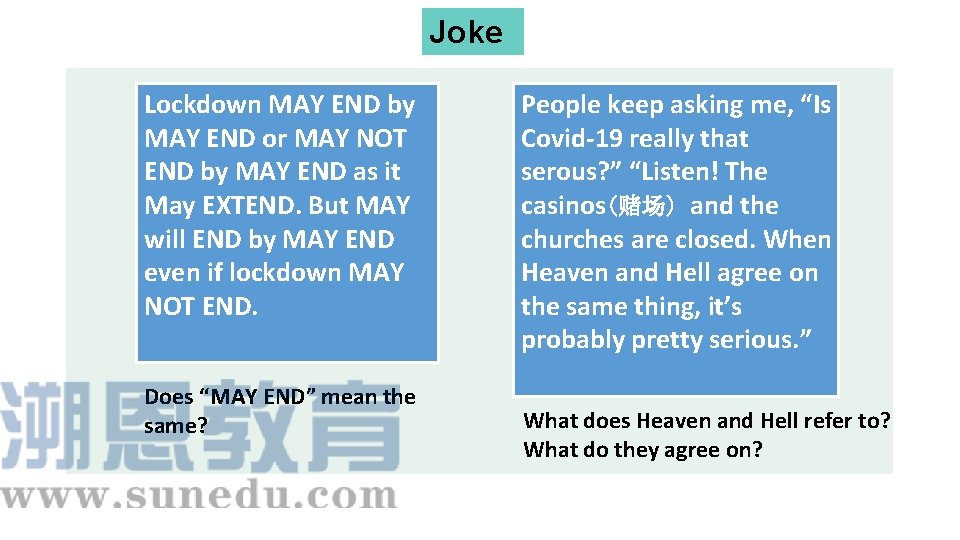 Joke Lockdown MAY END by MAY END or MAY NOT END by MAY END