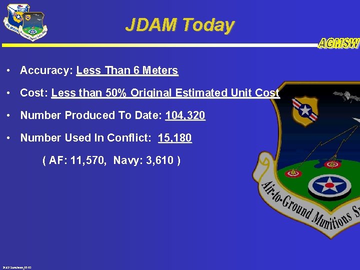 JDAM Today • Accuracy: Less Than 6 Meters • Cost: Less than 50% Original