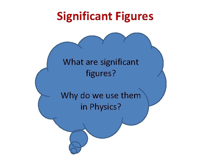 Significant Figures What are significant figures? Why do we use them in Physics? 