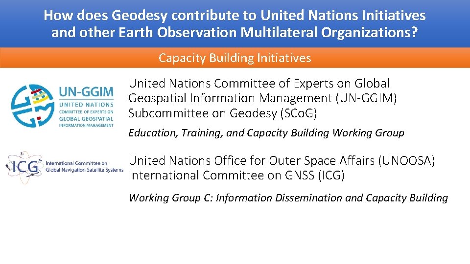 How does Geodesy contribute to United Nations Initiatives and other Earth Observation Multilateral Organizations?