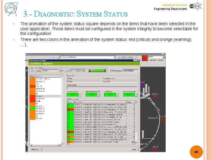 3. - DIAGNOSTIC: SYSTEM STATUS n n Industrial Controls Engineering Department The animation of