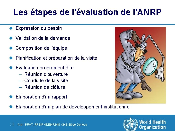 Les étapes de l'évaluation de l'ANRP l Expression du besoin l Validation de la