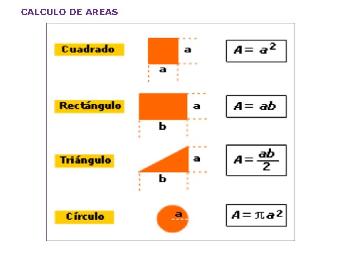 CALCULO DE AREAS 