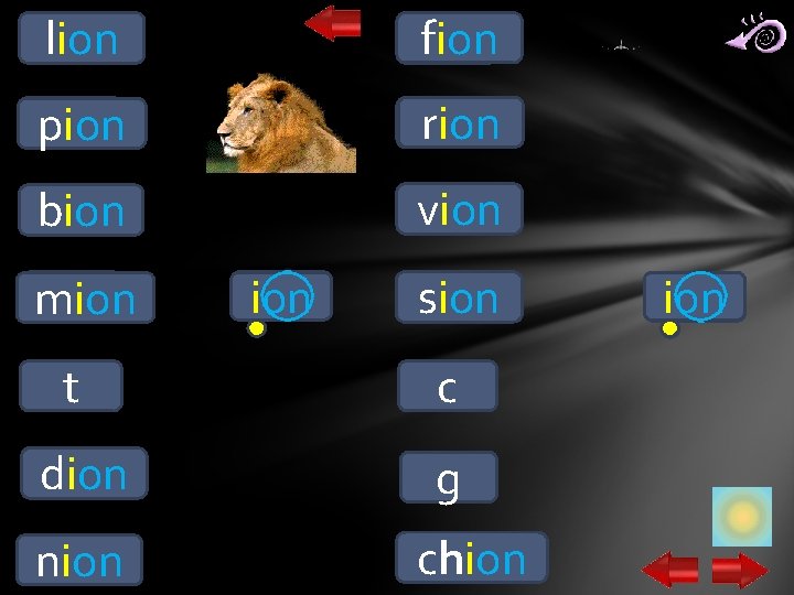 lion l fion f p pion r bion b vion v m mion sion