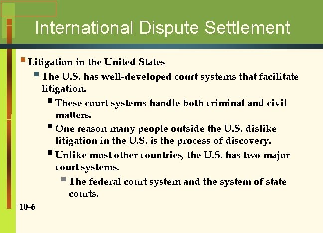 International Dispute Settlement § Litigation in the United States § The U. S. has