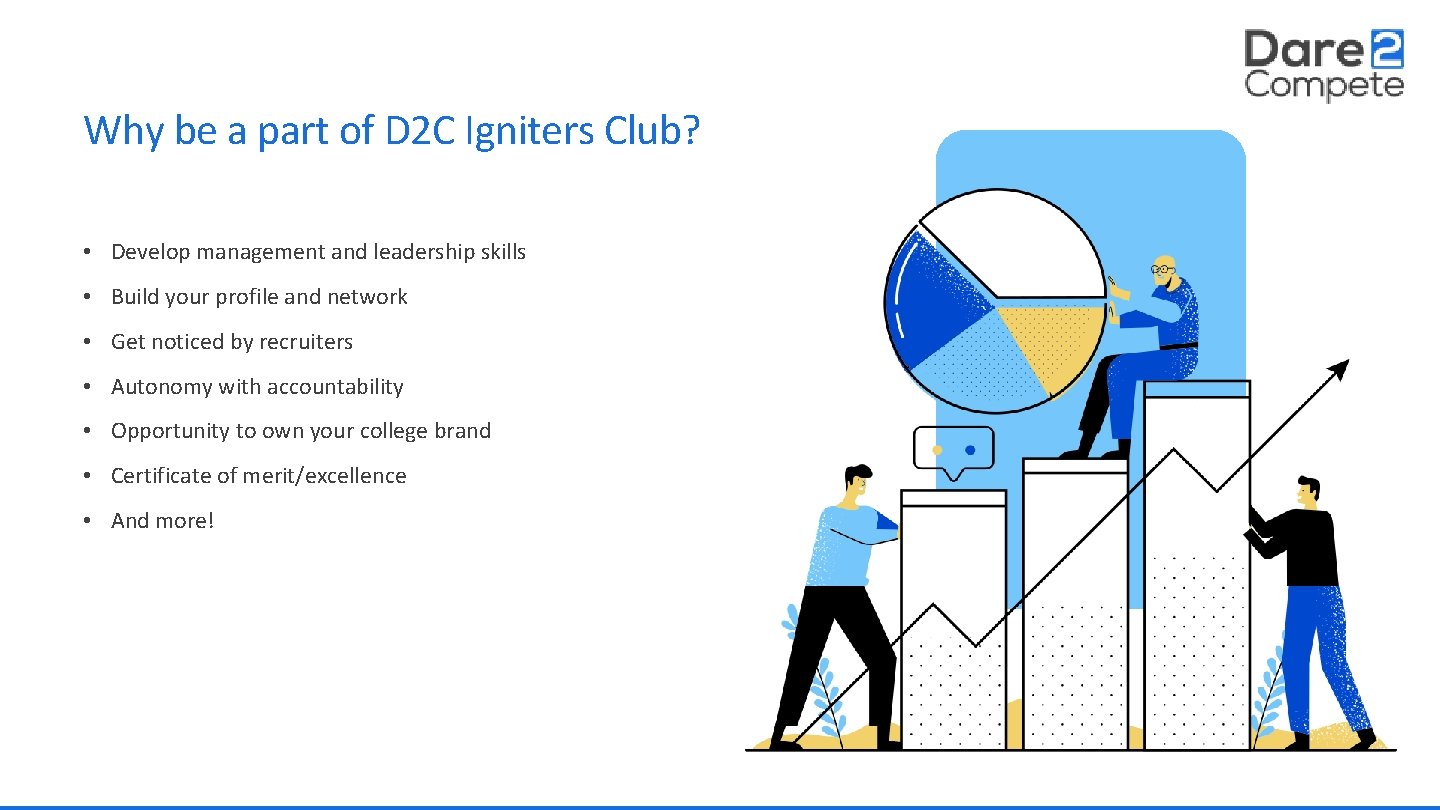 Why be a part of D 2 C Igniters Club? • Develop management and