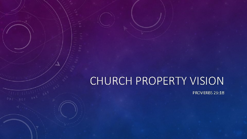 CHURCH PROPERTY VISION PROVERBS 29: 18 