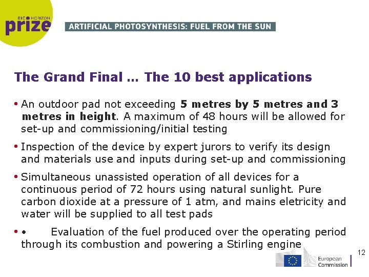 The Grand Final … The 10 best applications • An outdoor pad not exceeding