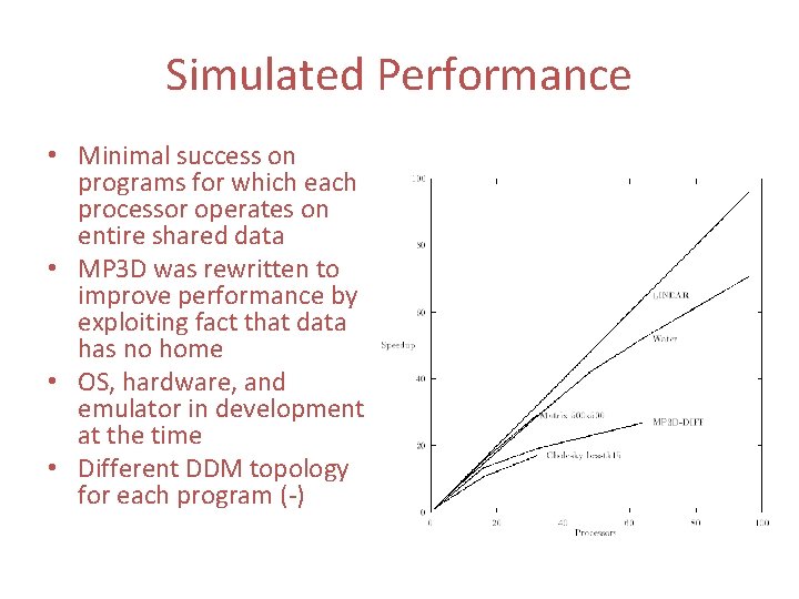 Simulated Performance • Minimal success on programs for which each processor operates on entire Simulated Performance • Minimal success on programs for which each processor operates on entire