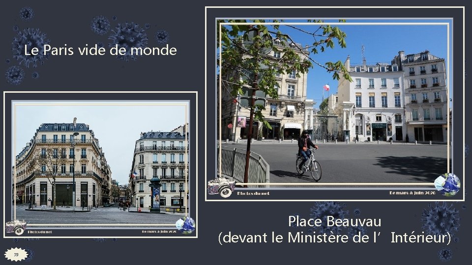 Le Paris vide de monde Place Beauvau (devant le Ministère de l’Intérieur) 39 