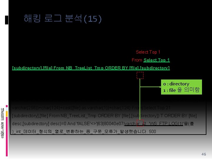 해킹 로그 분석(15) v SQL Injection 공격로그 – 그 세 번째 200 X-09 -10