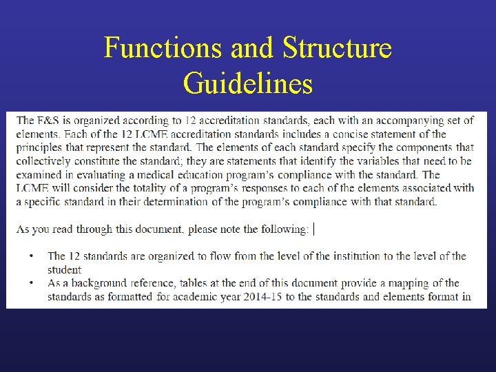 Functions and Structure Guidelines 