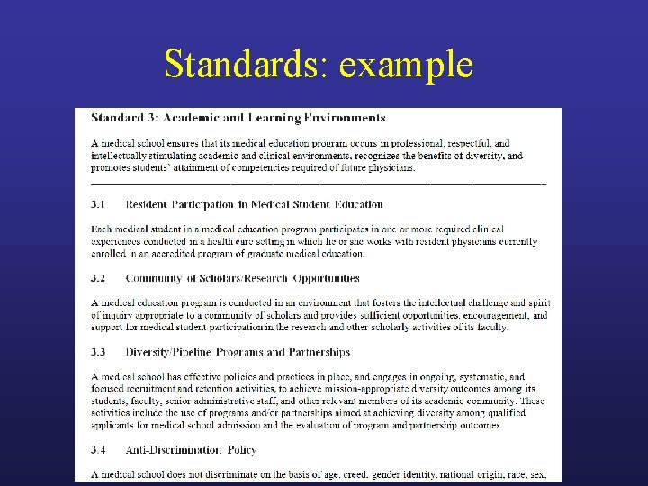 Standards: example 
