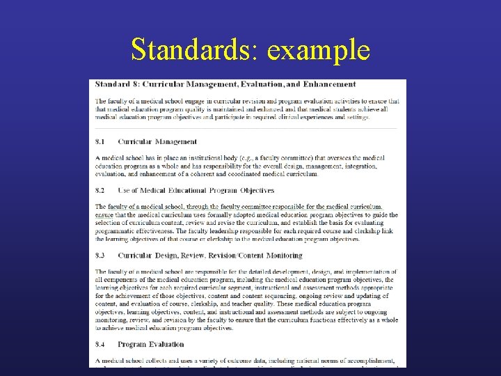 Standards: example 