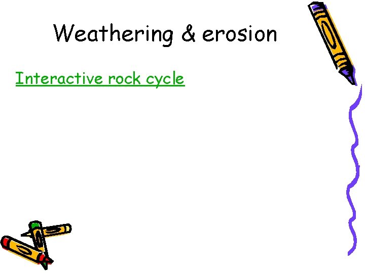 Weathering & erosion Interactive rock cycle 