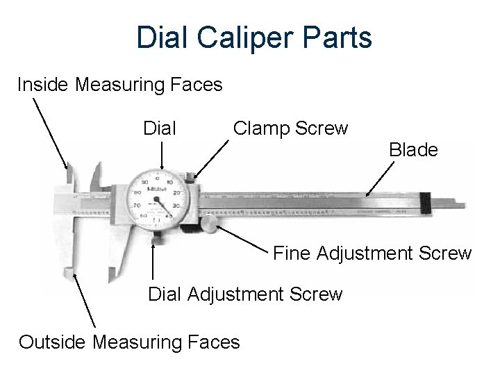 Dial Caliper Parts Inside Measuring Faces Dial Clamp Screw Blade Fine Adjustment Screw Dial