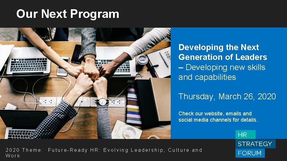 Our Next Program Thursday, January 23, 2020 Developing the Next Venue : UC Berkeley Our Next Program Thursday, January 23, 2020 Developing the Next Venue : UC Berkeley