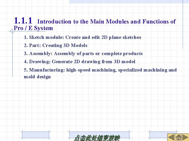 1. 1. 1 Introduction to the Main Modules and Functions of Pro / E