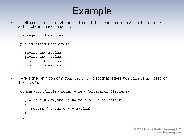 Example • To allow us to concentrate on the topic of discussion, we use