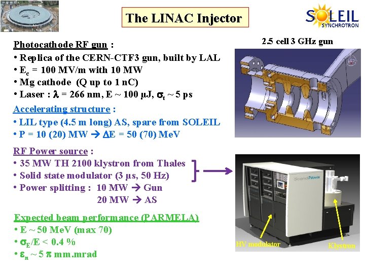 The LINAC Injector Photocathode RF gun : • Replica of the CERN-CTF 3 gun,