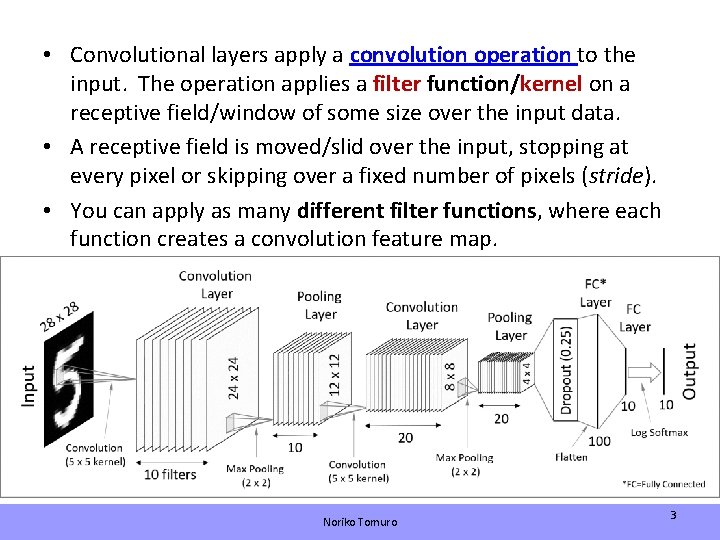  • Convolutional layers apply a convolution operation to the input. The operation applies