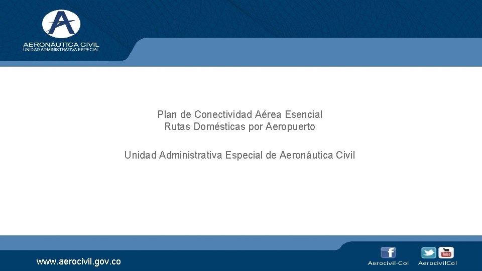 Plan de Conectividad Aérea Esencial Rutas Domésticas por Aeropuerto Unidad Administrativa Especial de Aeronáutica