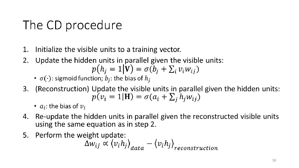 The CD procedure • 16 The CD procedure • 16