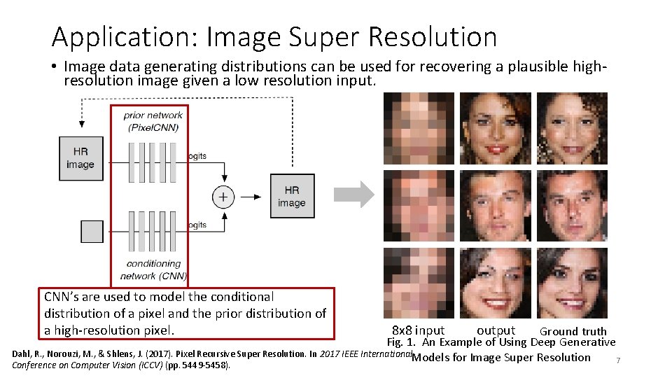 Application: Image Super Resolution • Image data generating distributions can be used for recovering Application: Image Super Resolution • Image data generating distributions can be used for recovering