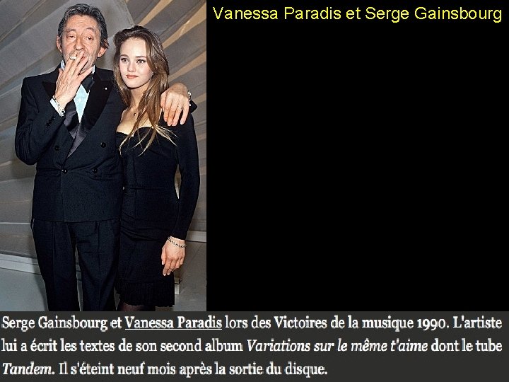 Vanessa Paradis et Serge Gainsbourg 