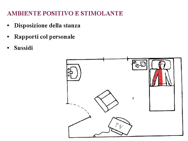 AMBIENTE POSITIVO E STIMOLANTE • Disposizione della stanza • Rapporti col personale • Sussidi