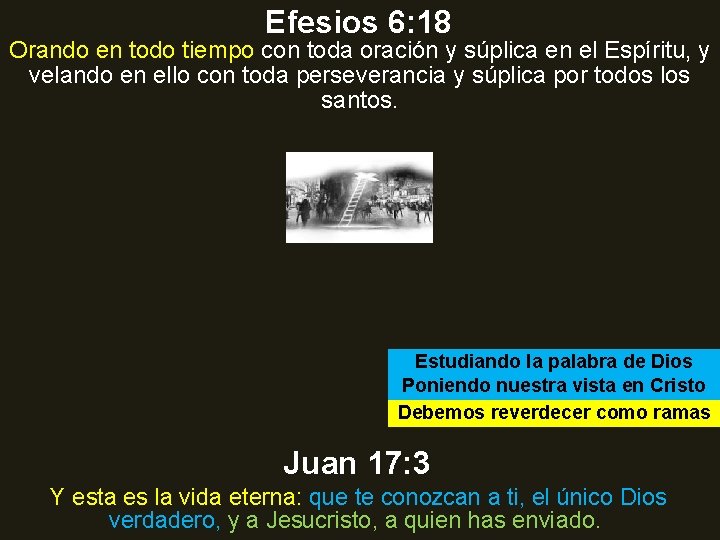 Efesios 6: 18 Orando en todo tiempo con toda oración y súplica en el