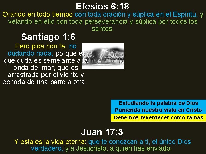 Efesios 6: 18 Orando en todo tiempo con toda oración y súplica en el