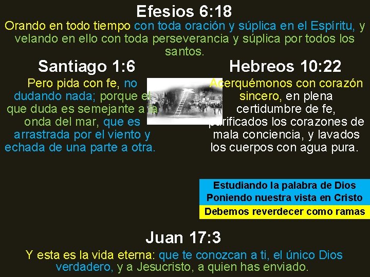 Efesios 6: 18 Orando en todo tiempo con toda oración y súplica en el