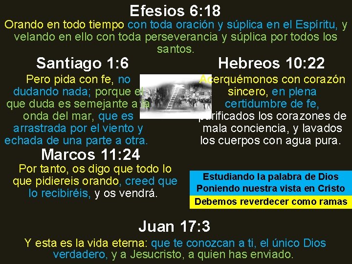 Efesios 6: 18 Orando en todo tiempo con toda oración y súplica en el