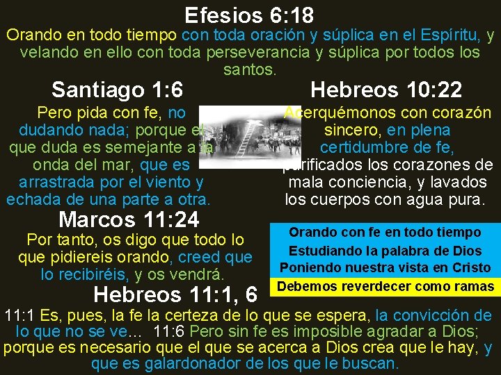 Efesios 6: 18 Orando en todo tiempo con toda oración y súplica en el