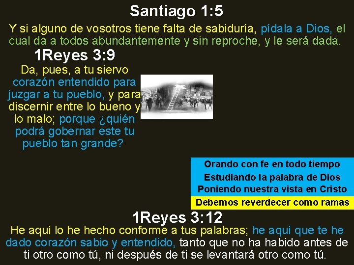 Santiago 1: 5 Y si alguno de vosotros tiene falta de sabiduría, pídala a