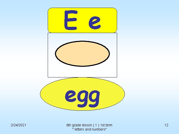 E e egg 2/24/2021 6 th grade lesson ( 1 ) 1 st term