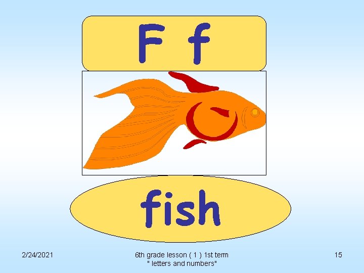 F f fish 2/24/2021 6 th grade lesson ( 1 ) 1 st term