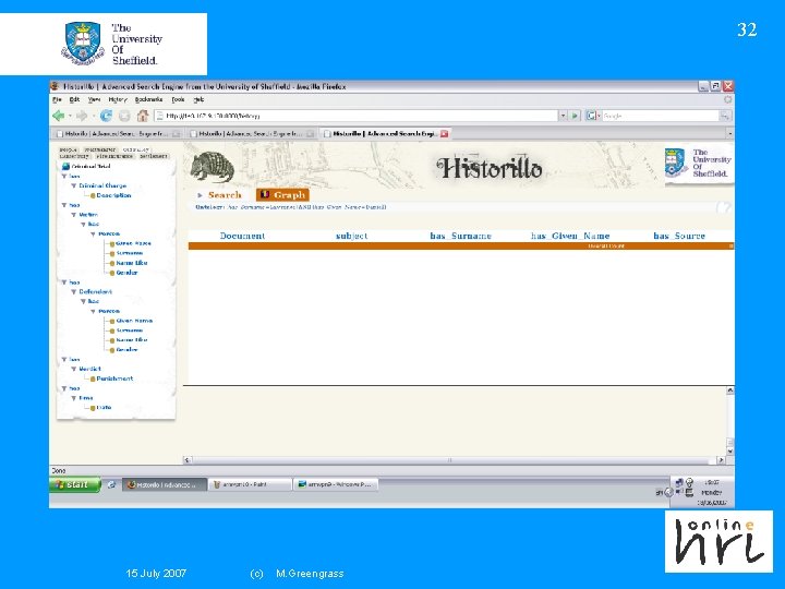 32 15 July 2007 (c) M. Greengrass 
