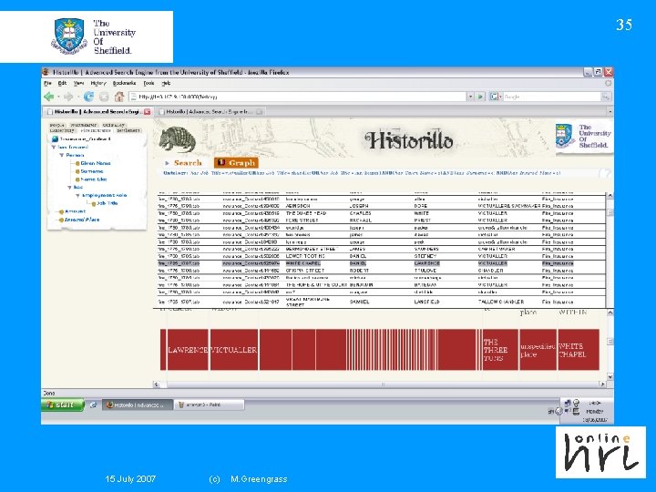 35 15 July 2007 (c) M. Greengrass 