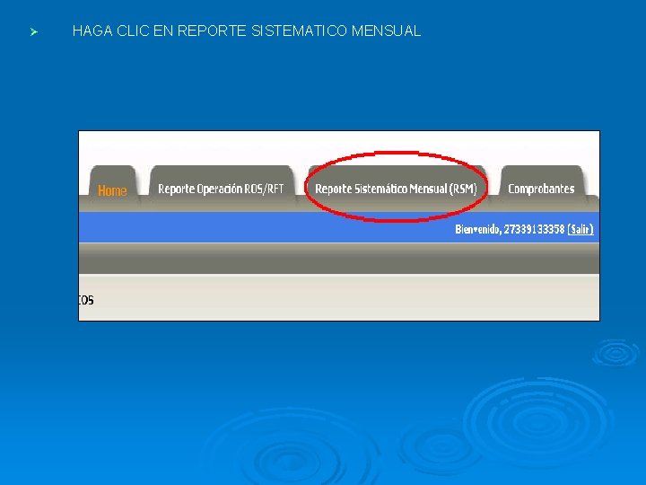 Ø HAGA CLIC EN REPORTE SISTEMATICO MENSUAL 
