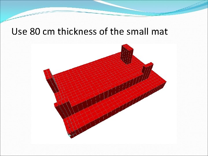 Use 80 cm thickness of the small mat 