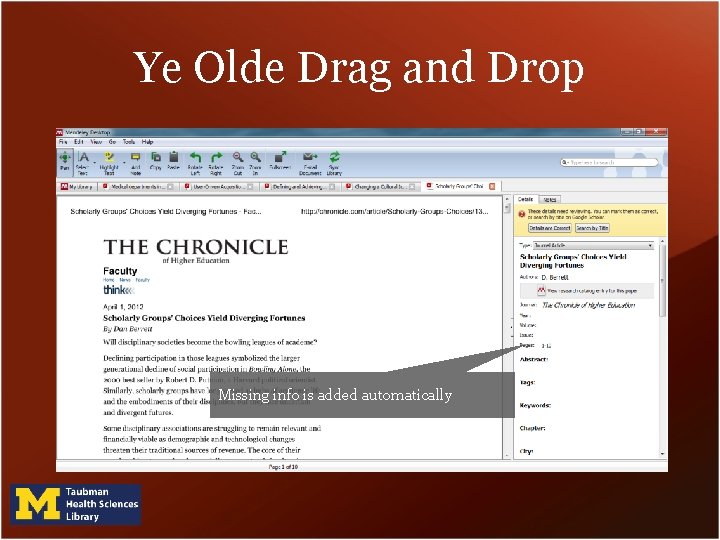 Ye Olde Drag and Drop Missing info is added automatically Ye Olde Drag and Drop Missing info is added automatically