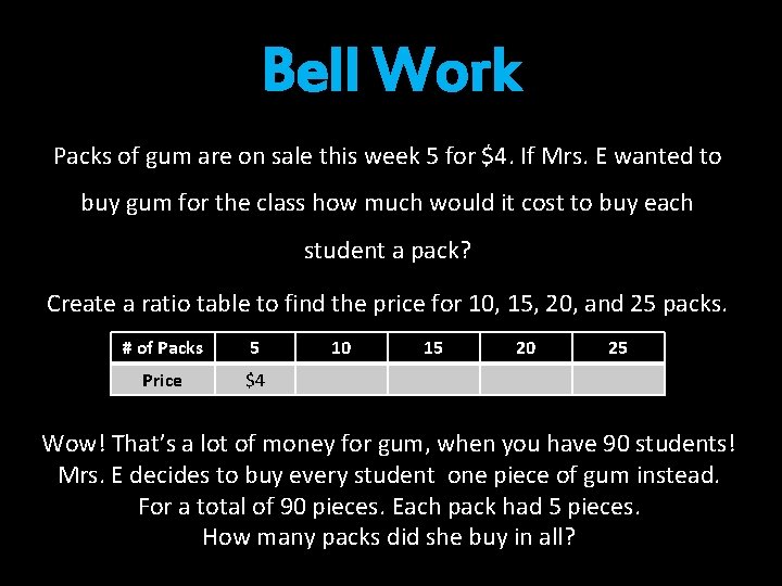 Bell Work Packs of gum are on sale this week 5 for $4. If