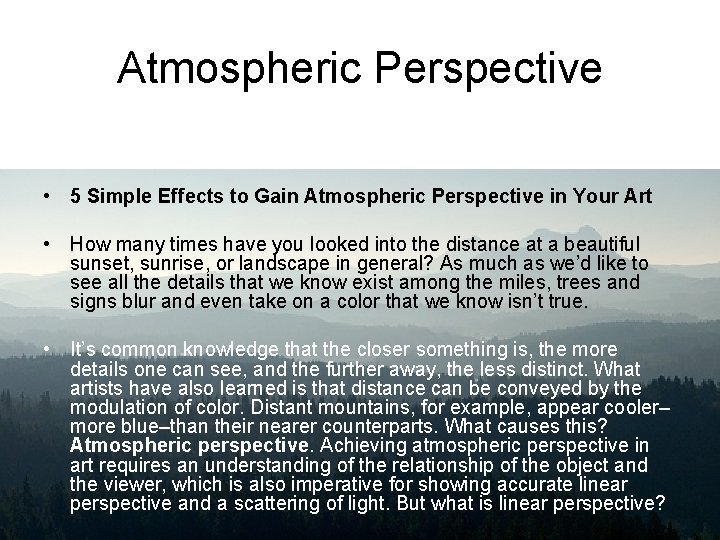 Atmospheric Perspective • 5 Simple Effects to Gain Atmospheric Perspective in Your Art •