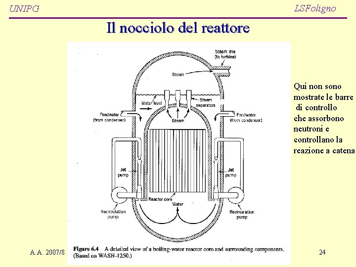 LSFoligno UNIPG Il nocciolo del reattore Qui non sono mostrate le barre di controllo